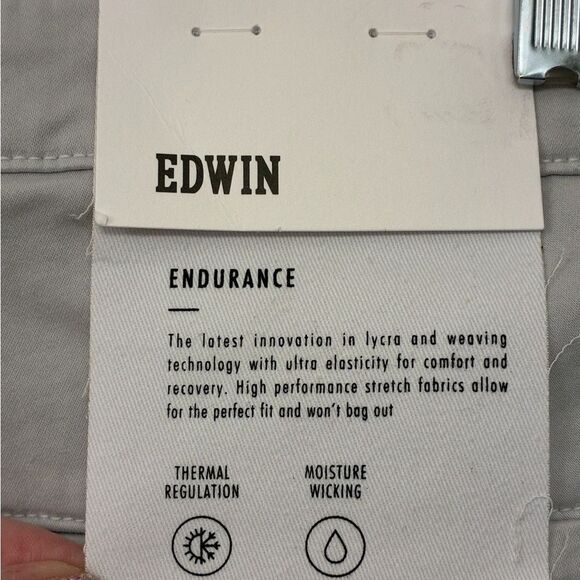 NWT EDWIN Mason Short Slim Chino Shorts Stone Tan Men’s Size 28 - Picture 6 of 7